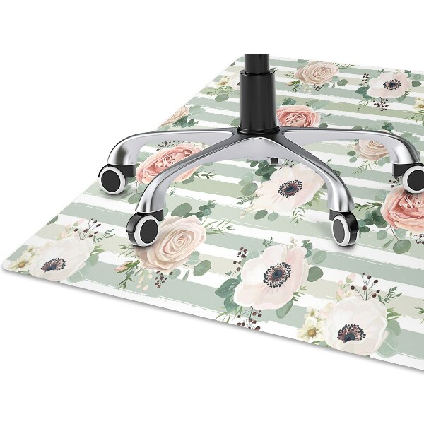 Alfombra silla ordenador Rosas a rayas