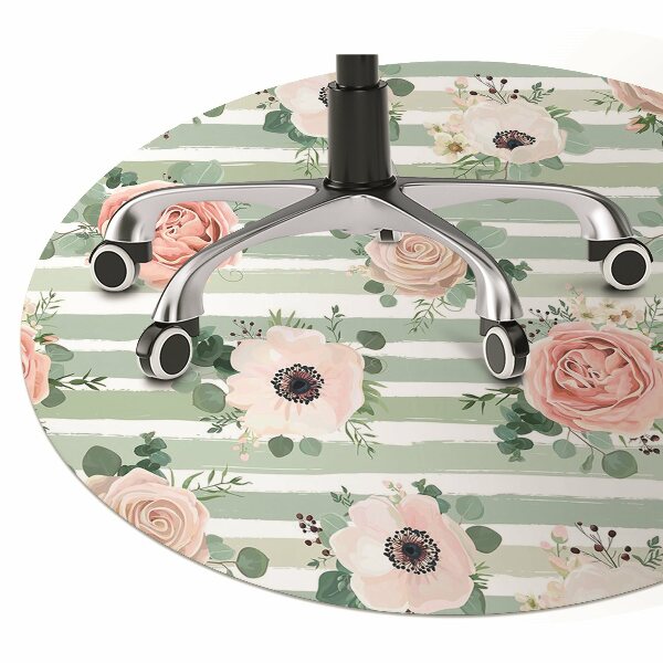Alfombra silla ordenador Rosas a rayas