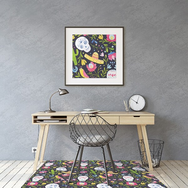Alfombra silla ordenador Motivos mexicanos