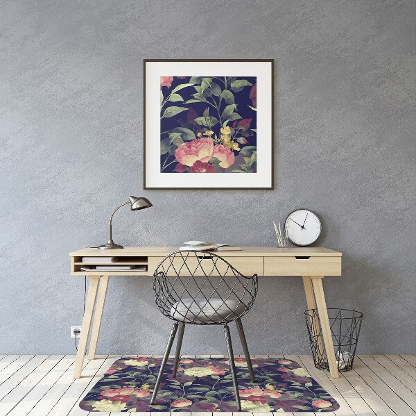 Alfombra para silla de escritorio Flores vintage