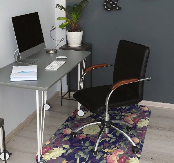 Alfombra para silla de escritorio Flores vintage