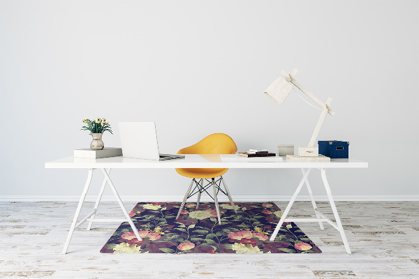 Alfombra para silla de escritorio Flores vintage