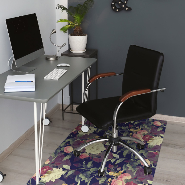 Alfombra para silla de escritorio Flores vintage