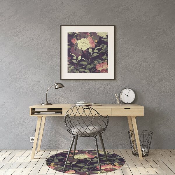 Alfombra para silla de escritorio Flores vintage