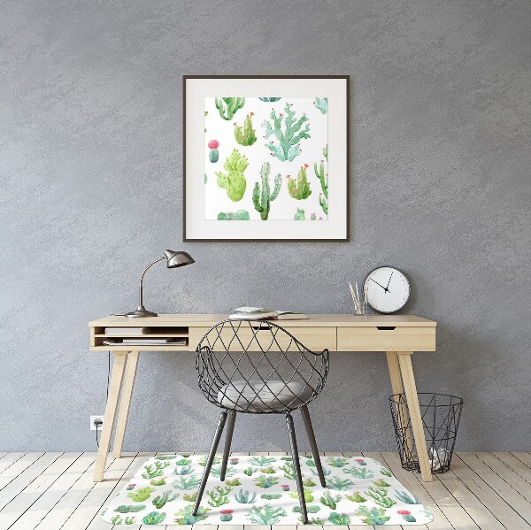 Alfombra silla ordenador Cactus pequeños