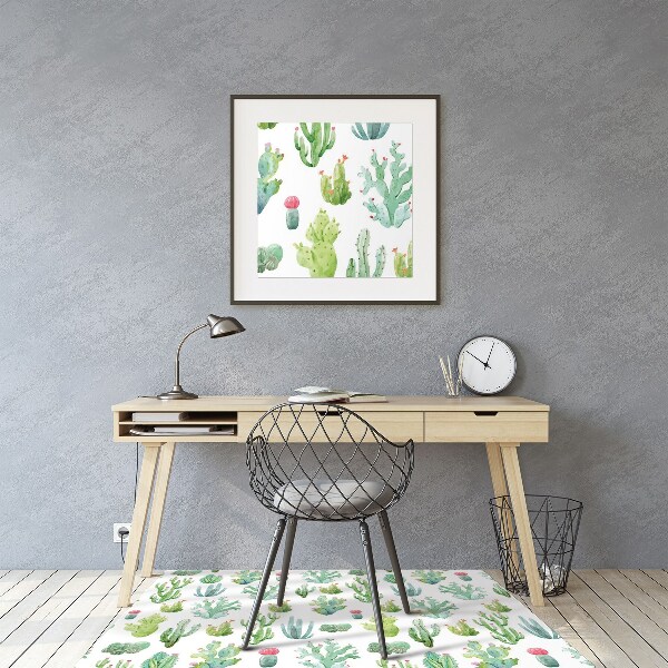 Alfombra silla ordenador Cactus pequeños