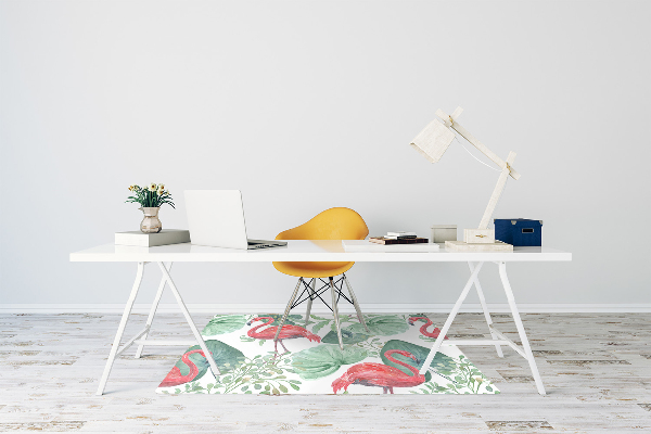 Alfombra para silla de escritorio Flamencos exóticos