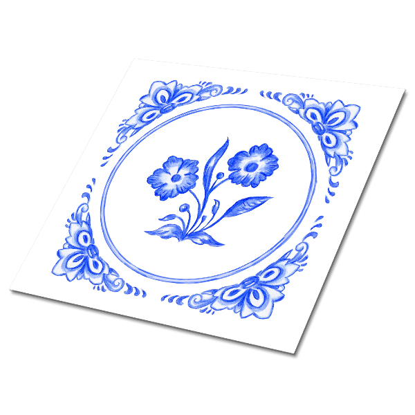 Baldosas vinílicas autoadhesivas Flor de azulejos