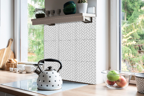 Baldosas vinílicas autoadhesivas Herringbone blanco