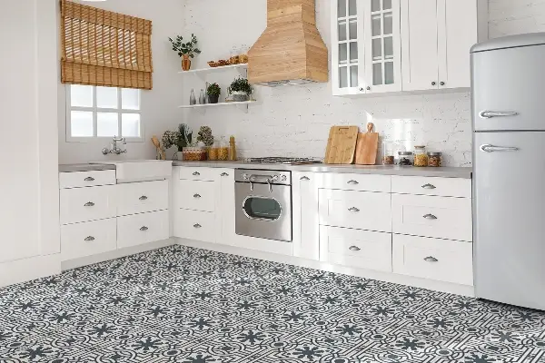 Baldosas vinílicas Patrón de gris oriental