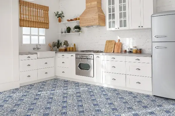 Azulejos vinílicos Patrón azul portugués