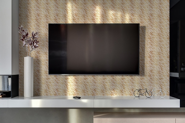 Revestimiento de pared de PVC Hojas doradas