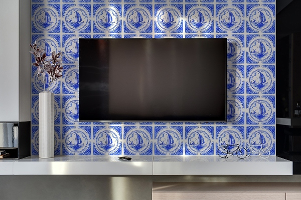 Revestimiento de pared de PVC Bote decorativo azulejos