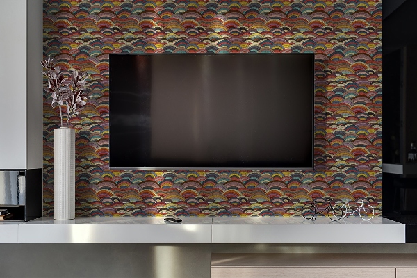 Revestimiento pared pvc Ondas decorativas de mosaico