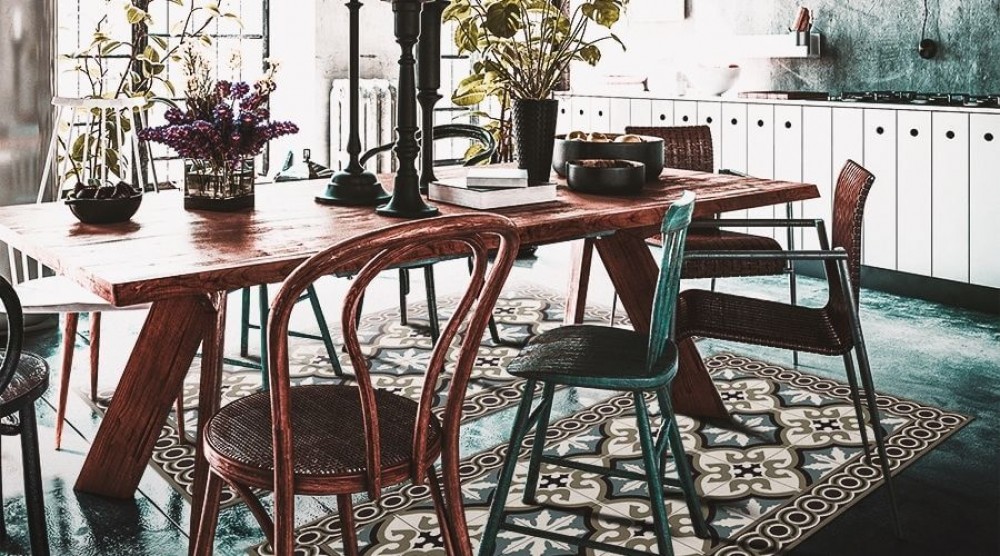 alfombra vinílica para el comedor